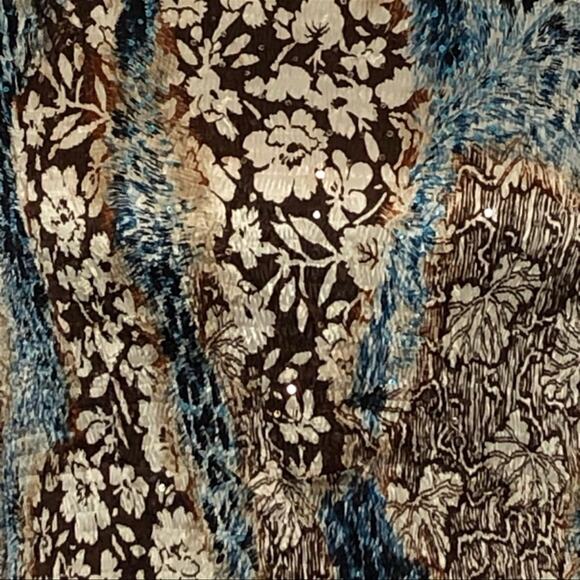 Vintage Alberto Makali Y2K Abstract Crinkle Scoop Neck Blouse Size Small - Picture 7 of 15